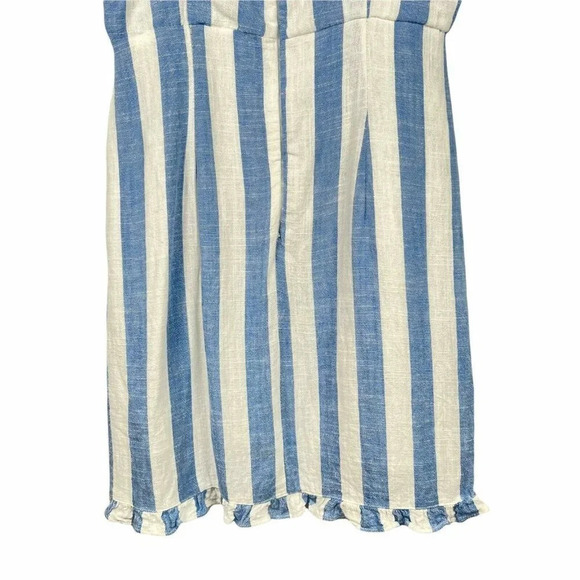 Forever 21 Tank Top Women’s Sz S Blue White Striped Sweetheart Ruffle Sleeveless - Picture 8 of 11
